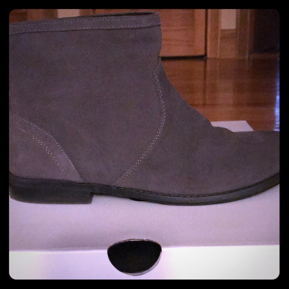 Gray Suede Ankle Boots